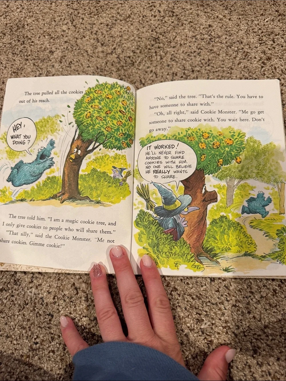 Sesame Street Cookie Monster and Cookie Tree Book - Blue, Green, Brown